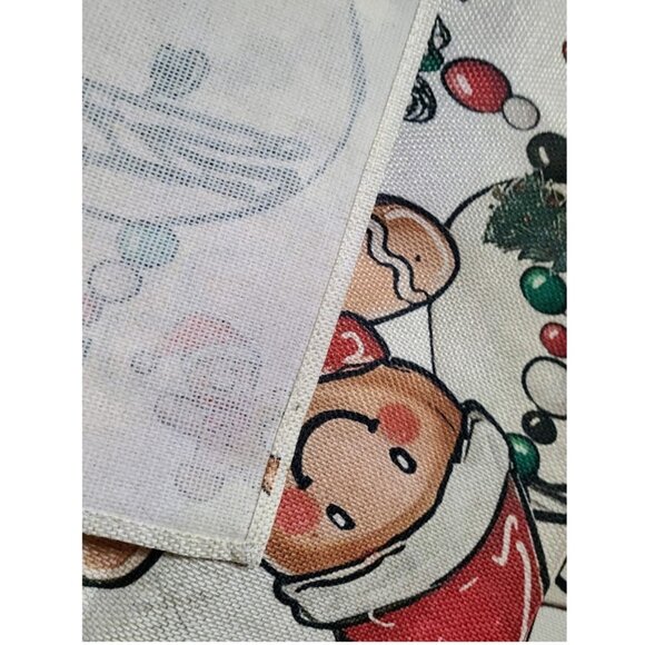 Christmas Table Runner Snowman Gingerbread Decor Holiday Decorative Cloth 13x48 - Picture 10 of 10